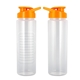 aerial view a orange 24 oz debossed grip easy pour bottle, image 1 of 2
