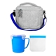 aerial view a blue adventure soup sandwich cooler set, image 1 of 2