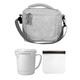 aerial view a gray adventure soup sandwich cooler set, image 1 of 2