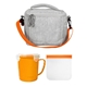 aerial view a orange adventure soup sandwich cooler set, image 1 of 2