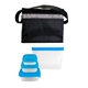 aerial view a blue black graph portion control reusable lunch set, image 1 of 2