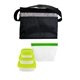 aerial view a green black graph portion control reusable lunch set, image 1 of 2