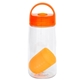 aerial view a orange arch 18 oz recycled bottle with floating infuser, image 1 of 2
