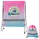 a group of full color reflective drawstring backpack