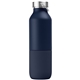 aerial view a navy blue 2767 freya duo 2- in -1 20 oz double - wall recycled stainless steel bottle with 11 oz tumbler, image 1 of 2