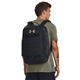 aerial view a blk/ mt gld 001 under armour contain laptop backpack 2.0, image 1 of 3