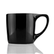 aerial view a black 11 oz boho ceramic mug, image 1 of 3