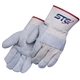 a white premium split cowhide work gloves