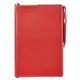 aerial view a red pms200 bradford refillable journal notebook combo, image 1 of 2
