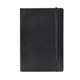 aerial view a black neoskin(r) soft cover journal notebook, image 1 of 3
