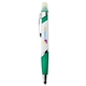 aerial view a green pms357 cynthia curvy triple pen - ballpoint / stylus / highlighter, image 1 of 3