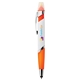 aerial view a orange pms1505 cynthia curvy triple pen - ballpoint / stylus / highlighter, image 1 of 3