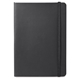 aerial view a black giuseppe di natale perfect bound leather journal notebook, image 1 of 3