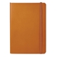 aerial view a brown pms 725 giuseppe di natale perfect bound leather journal notebook, image 1 of 4
