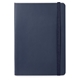 aerial view a navy blue pms532 giuseppe di natale perfect bound leather journal notebook, image 1 of 3