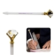 a white barrel diamond topper black ink pen