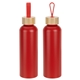 aerial view a red asbury 24 oz recycled aluminum bottle, image 1 of 2