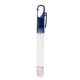 aerial view a navy 10 ml pocket hand sanitizer spray with carabiner clip, image 1 of 2