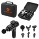 aerial view a black citadel full size 6- speed massage gun, image 1 of 2