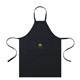 aerial view a black aware(tm) recycled cotton bib front apron with pocket, image 1 of 2