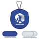 aerial view a royal blue with matching pouch collapsible automobile sun shades, image 1 of 3