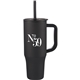 aerial view a black erie 30oz eco - friendly straw tumbler, image 1 of 2