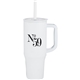 aerial view a white erie 30oz eco - friendly straw tumbler, image 1 of 2