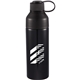 aerial view a black duo 26 oz recycled aluminum sports bottle, image 1 of 4