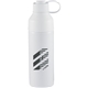 aerial view a white duo 26 oz recycled aluminum sports bottle, image 1 of 4