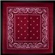 aerial view a burgundy burgundy 22 x 22 cotton paisley bandanas, image 1 of 2
