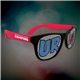 aerial view a red custom red neon billboard sunglasses, image 1 of 2