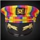 aerial view a rainbow pride yacht captain hat, image 1 of 2