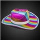 aerial view a rainbow hat & white band rainbow light up cowboy hat, image 1 of 2
