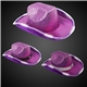 a group of purple light up sequin cowboy hat