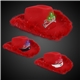 a group of red light up cowboy hat w / tiara and feather
