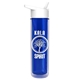 a transparent blue bottle & white lid the chiller - 16 oz double wall insulated bottle with flip straw lid