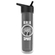 a smoke bottle & black lid the chiller - 16 oz double wall insulated bottle with flip straw lid