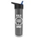 a smoke bottle & black/blue spout lid the chiller - 16 oz double wall insulated bottle with flip straw lid