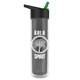 a smoke bottle & black/green spout lid the chiller - 16 oz double wall insulated bottle with flip straw lid