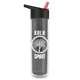 a smoke bottle & black/red spout lid the chiller - 16 oz double wall insulated bottle with flip straw lid