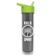 a smoke bottle & lime green lid the chiller - 16 oz double wall insulated bottle with flip straw lid