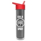 a smoke bottle & red lid the chiller - 16 oz double wall insulated bottle with flip straw lid