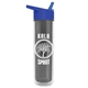 a smoke bottle & royal blue lid the chiller - 16 oz double wall insulated bottle with flip straw lid