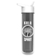 a smoke bottle & white lid the chiller - 16 oz double wall insulated bottle with flip straw lid