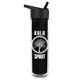 a clear with black liner bottle & black lid the chiller - 16 oz double wall insulated bottle with flip straw lid