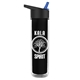 a clear with black liner bottle & black/blue spout lid the chiller - 16 oz double wall insulated bottle with flip straw lid