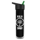 a clear with black liner bottle & black/green spout lid the chiller - 16 oz double wall insulated bottle with flip straw lid
