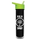 a clear with black liner bottle & lime green lid the chiller - 16 oz double wall insulated bottle with flip straw lid