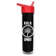 a clear with black liner bottle & red lid the chiller - 16 oz double wall insulated bottle with flip straw lid