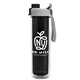 a transparent smoke bottle & gray with black cap lid the chiller - 16 oz double wall insulated bottle with quick snap lid